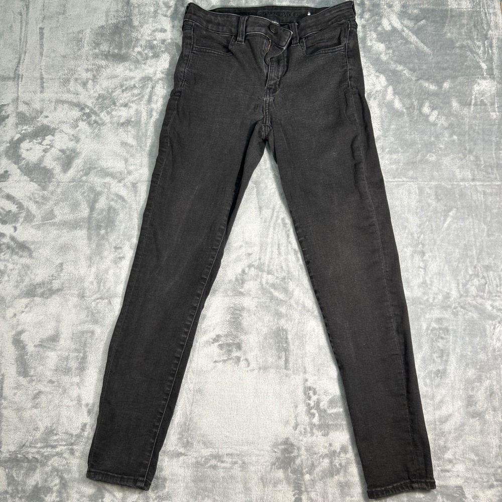 American Eagle Outfitters Womens Black High Rise Jegging Jeans‎ Short